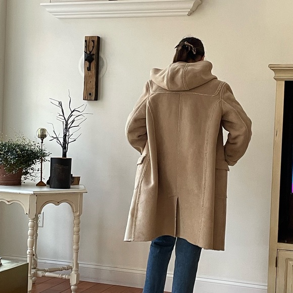 Faux shearling & suede toggle duffle coat - Picture 2 of 6